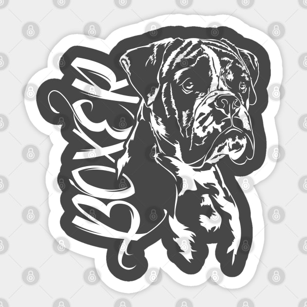 German Boxer dog portrait dog lovers Sticker by wilsigns